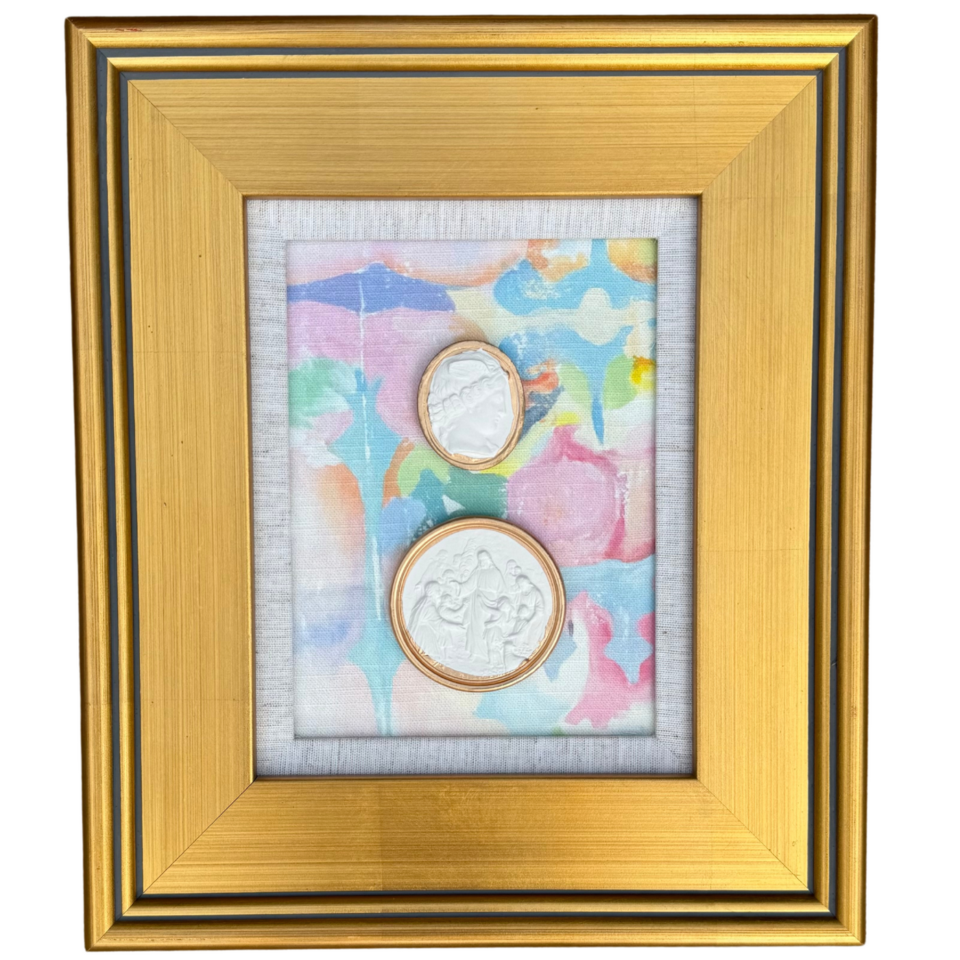 Framed Linen Border Kaleidoscope Intaglio V