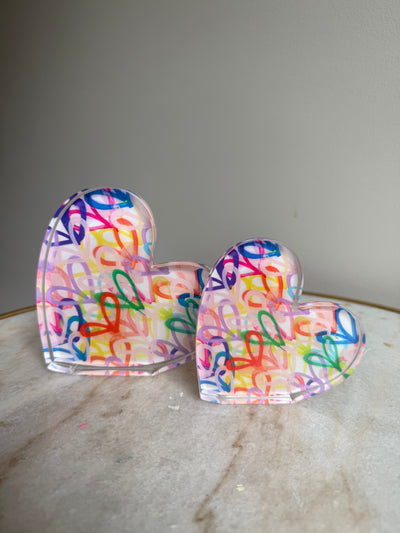 Seconds Sale “Sideways Heart with Hearts” Acrylic Shelfie