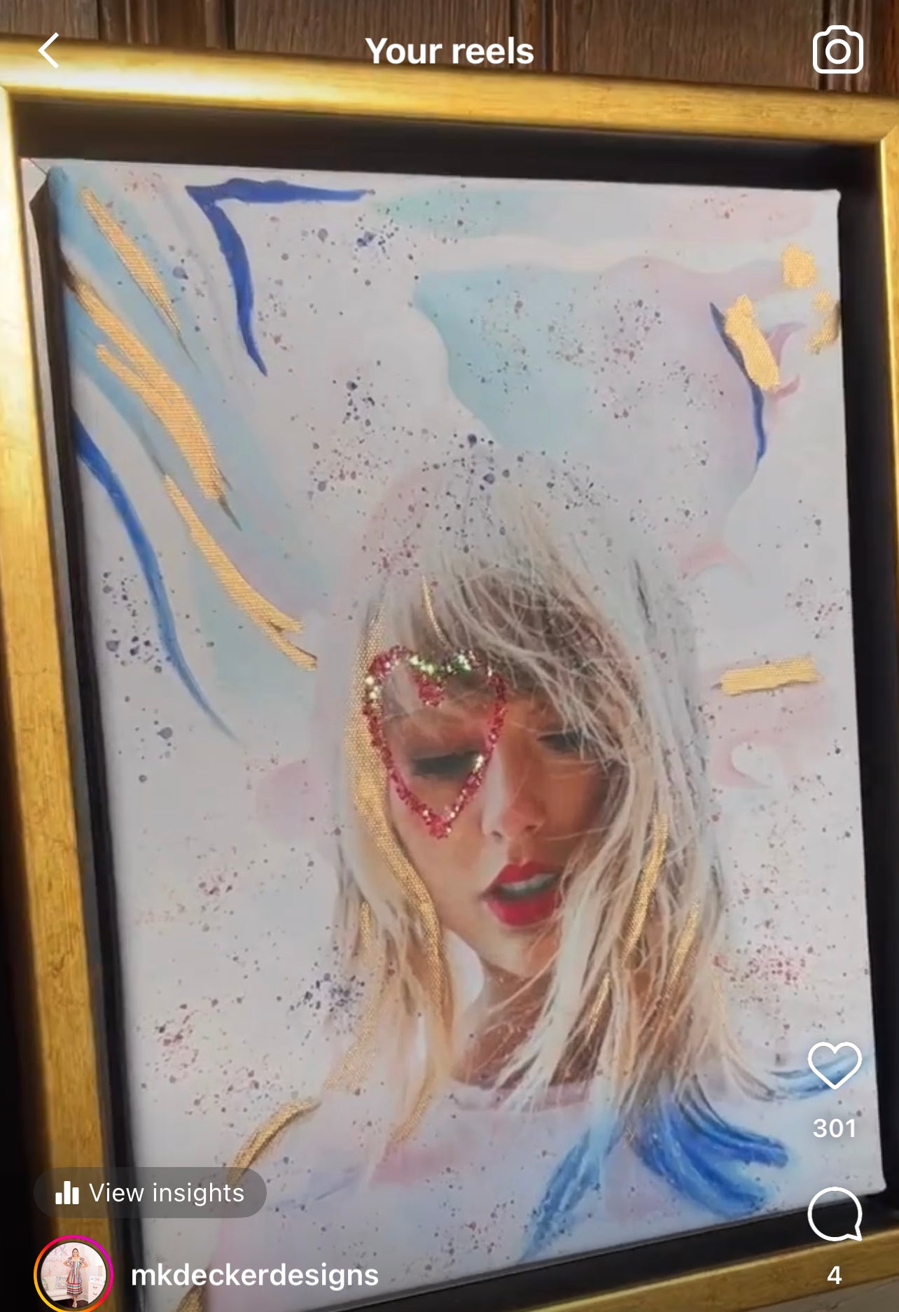 Mini “T Swift in Cotton Candy” Framed