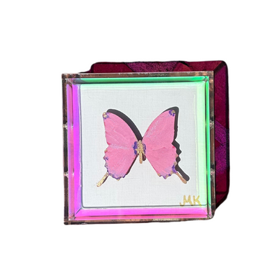 6x6 Rainbow ACRYLIC Pink Butterfly