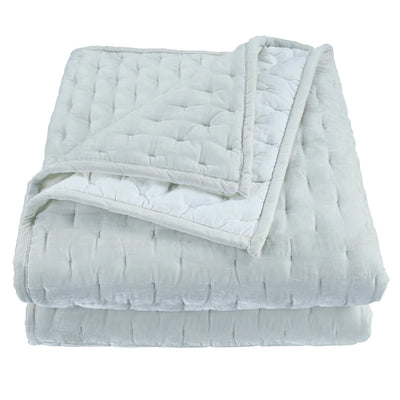 Princess Blue Faux Silk Velvet Quilt