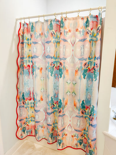 “Kaleidoscope” Scalloped Shower Curtain