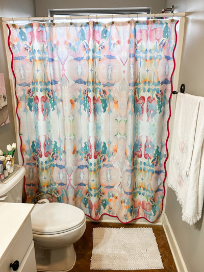 “Kaleidoscope” Scalloped Shower Curtain