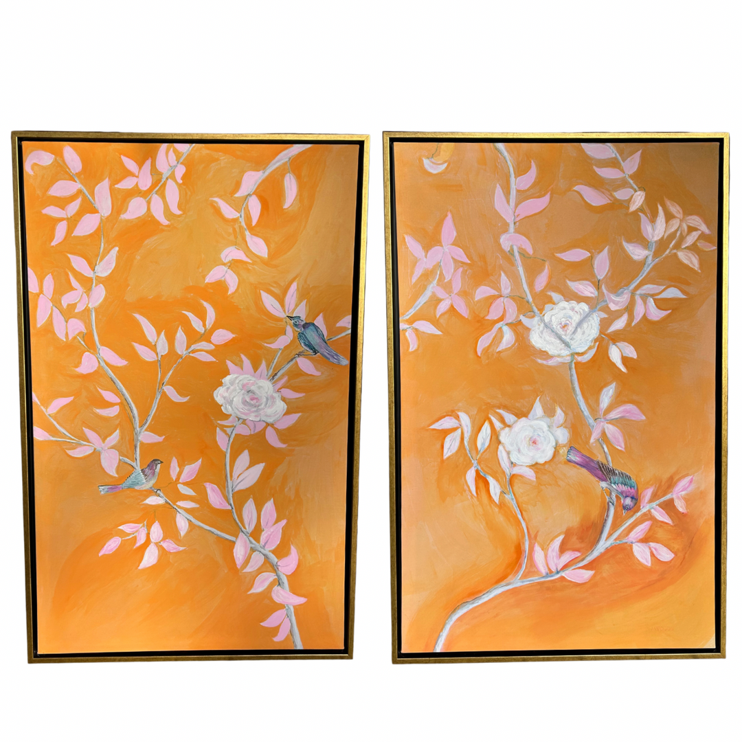 Chinoiserie Garden in Orange” – MKDecker Designs