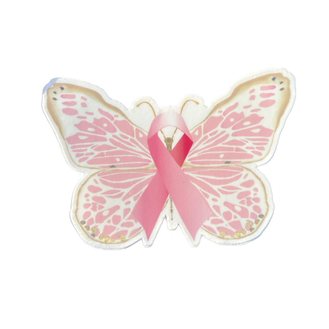 "Breast Cancer Ribbon Butterfly" Sticker