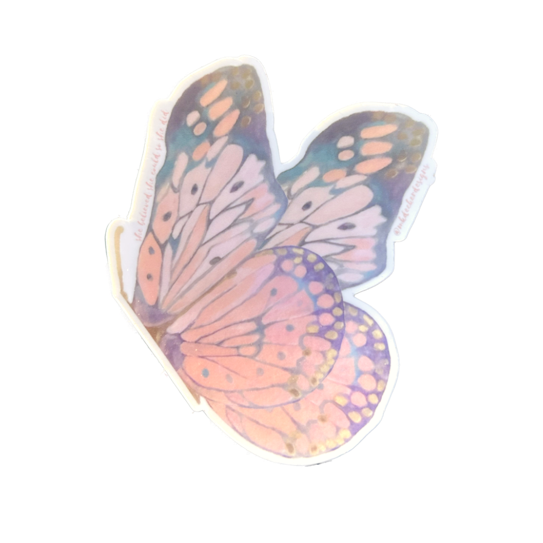 "Coral Butterfly" Sticker