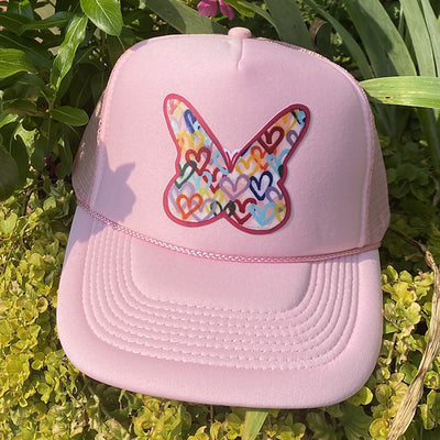 "Solid Pink Butterfly" Trucker Hat
